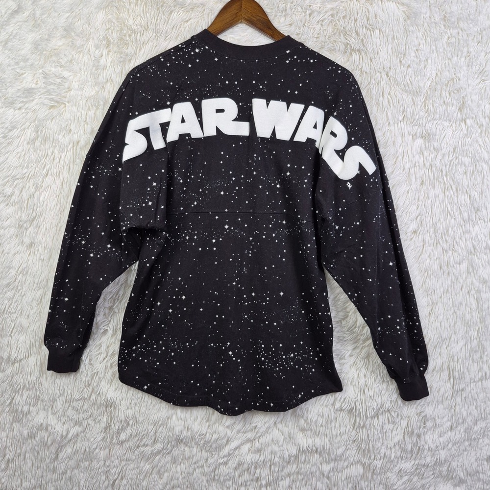 Disney Star Wars Spirit Jersey Galaxy‎ Star Print Black Long Sleeve Shirt Small